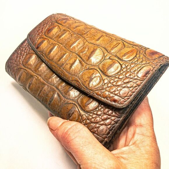 VTG Brahmin Pecan Melbourne Leather Trifold Wallet - Picture 1 of 14
